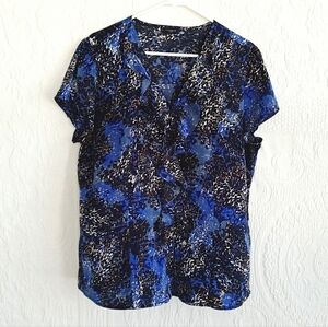 Ann Taylor Blue and Black Blouse